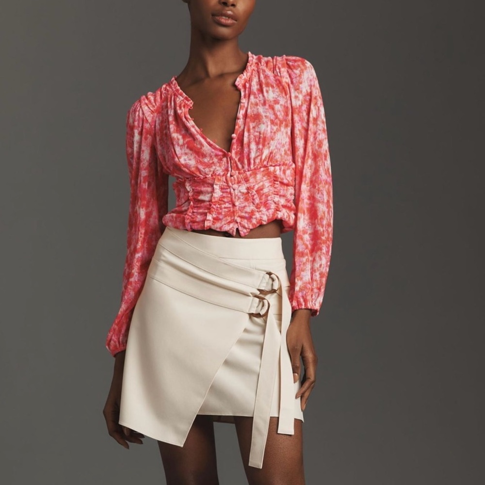 Anthropologie Femme Ruched Crop Top NWT Size S